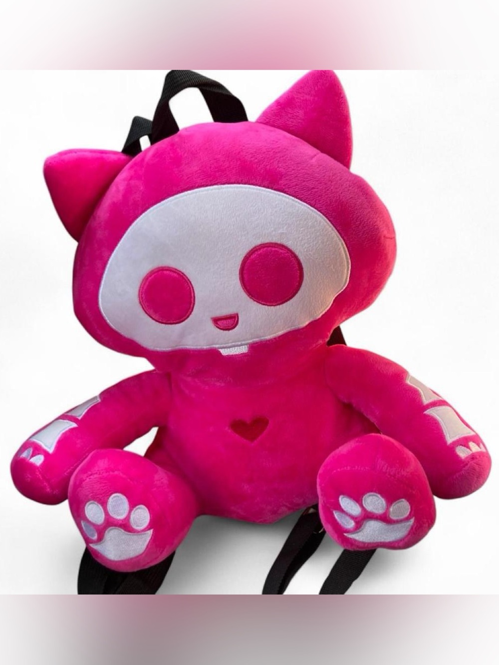 Skelanimals Pink Kit the Cat Plush Backpack